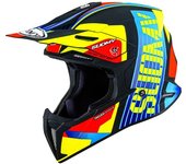 Suomy X-Wing Amped E06 Casco de motocross - Negro Azul Amarillo (S)