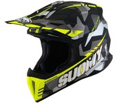 Suomy X-Wing Camouflager E06 Casco de motocross - Negro Gris Amarillo (XL)