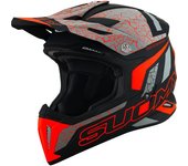 Suomy X-Wing Reel E06 Casco de motocross - Negro Gris Naranja (M)