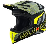 Suomy X-Wing Reel E06 Casco de motocross - Negro Gris Amarillo (XS)