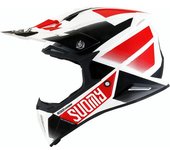 Suomy X-Wing Grip Casco de Motocross - Negro Blanco Rojo (XS)