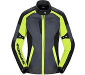 Spidi Tek Net Chaqueta de motocicleta para damas - Negro Gris Amarillo (L)