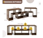 Costway Mueble Consola de TV de 3 Piezas de Combinación Centro de Entretenimiento para TV hasta 65'' para Salón Marrón