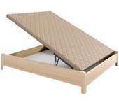 Canapé Abatible Arcón de madera con patas y tirador embutido altura 34 cm 140x182 cm Magnolia