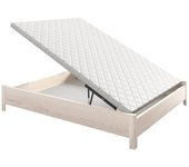 Canapé Abatible Arcón de madera con patas y tirador embutido altura 34 cm 135x190 cm Glaciar