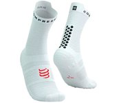 Calcetines de running compressport pro racing v4.0 run high blanc