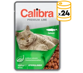 24x100 Gr Pack De Bolsitas Calibra Para Gatos Esterilizados Con Salmón