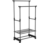 Burro Perchero Doble con Zapatero Clado Negro 74x42x157cm Thinia Home