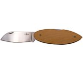 Navaja Third N75 modelo Surf mango de madera de haya, hoja de acero 420 acabada en brillo espejo de 7,3 cm, navaja de bloqueo trasero.