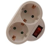 Adaptador 2 tomas frontal 16a + interruptor
