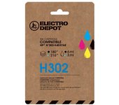 Cartucho de tinta ELECTRO DEPOT compatible con HP H302 negro y color