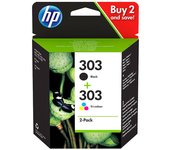 CARTUCHO DE TINTA NEGRO + TRICOLOR ORIGINAL HP 303 (2-PACK)