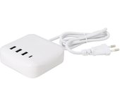 Cargador de red EDENWOOD 40W 3 USBs + 1 USB tipo C blanco