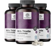 HealthyWorld® 3x Cardo Mariano + Alcachofa, en total 360 cápsulas
