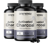 OnEnergy 3x Carbón activado 780 mg - de cáscaras de coco, en total 540 cápsulas