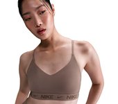 Nike - Sujetador Indy Sujeción Ligera Mujer, Mujer, Mink Brown-Ironstone, M