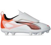 Puma - Bota de fútbol Ultra 5 Play Cinta Adhesiva FG/AG Niño, Unisex, White-White-Glowing Red, 3 UK