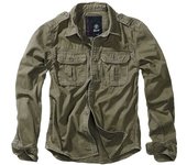 Brandit Vintage Longsleeve Camisa - Verde (S)
