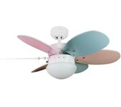 Wonderlamp Ventilador de techo multicolor con luz y aspas reversibles