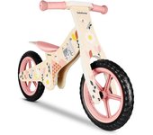 Beeloom Bicicleta sin pedales para niños de madera natural rosa