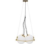 Mauro Ferretti Lámpara de araña con 4 bolas de cristal blanco cm 45x45x20