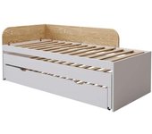 ID Kids Cama nido 3 plazas madera maciza  blanco y madera 90x200 cm