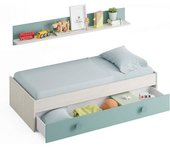 Hogar24 Cama nido juvenil con estantería para colchón de 90x190 cm
