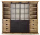 Maisons du Monde Librería con 2 puertas de mango macizo y metal