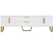 Urban Meuble Mueble tv blanco brillo, puerta textura grabada 170*40*53cm