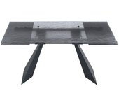 MondoViro Mesa extensible con tapa de cristal gris cm 160/240x90 75h
