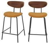 Rendez-Vous Déco Set de 2 sillas para isla central en pana amarilla 64,5 cm