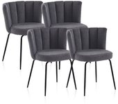 duehome Pack 4 sillas de comedor bodhi tejido, crochet, 60 x 79 x 57
