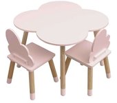 Mobili Rebecca Juego con mesa de centro y 2 sillas para niños de mdf rosa