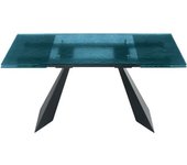 MondoViro Mesa extensible con tapa de cristal azul cm 160/240x90 75h