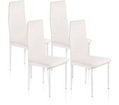duehome Pack 4 sillas de comedor laia tapizado, blanco, 43 x 98 x 44