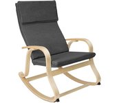 Tectake Mecedora roca de madera de abedul 150kg madera gris oscuro