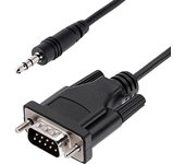 StarTech.com Cable de 1m Serie DB9 a 3,5mm para la Configuración de Dispositivos Serie - Cable RS232 DB9 macho a 3,5 mm para Calibrar Dispositivos a Través de la Toma de Audio