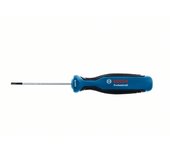 Bosch Professional 1600A01TF8 Destornillador plano, cromo vanadio, mango softgrip, Azul, SL3.5 x 75mm