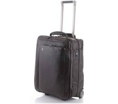 Piquadro, bagmotic, leather, cabin trolley, dark brown, bv2960b3bm/tm, with double computer and ipad air/air 2 compartment