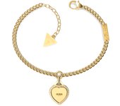 GUESS Fine Heart Pulsera de cadena Femenino Acero inoxidable