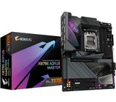 GIGABYTE Placa base X870E AORUS MASTER - Compatible con CPUs AMD Ryzen 9000, VRM digital de 16+2+2 fases, hasta 8200MHz DDR5 (OC), 4xPCIe 5.0 + 4xM.2, Wi-Fi 7, LAN 5GbE, USB 3.2 Gen 2x2