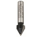 Fresa para ranuras en V, 8 mm, D1 11 mm, L 14 mm, G 45 mm, 60°