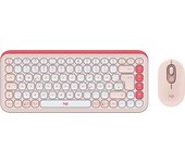 Logitech 920-013108 teclado Ratón incluido Universal Bluetooth QWERTZ Alemán Rosa, Blanco