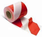Taśma ostrzeg. 80mm x 100m (biało-czerw)