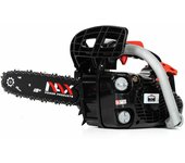 NAX POWER PRODUCTS Motor 100 C 25,4 cm3 0,75 kW, riel guía de 10 pulgadas 25 cm, sistema antirretroceso LOW KICKBACK Briggs & Stratton, licencia oficial, motosierra de gasolina, color negro