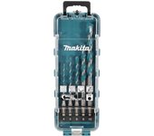 Broca E-16732 Makita, broca de alta precisión, ideal para perforación en madera y metal, resistente, duradera, set de 5 piezas, color metálico
