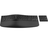 HP 960 Teclado Inalámbrico Ergonómico (Teclado Numérico Independiente, Reposamanos, Sincronización Rápida, Detección Automática Sistema Operativo, Inclinación Negativa, Teclado QWERTY Español) Negro