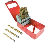 Juego de brocas para metal titanio, SILVER 29 piezas, para perforar metales no ferrosos, acero, madera y plásticos, recubrimiento de titanio, alta precisión 1,5-12,7 mm