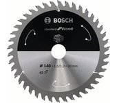 Bosch Professional Disco de sierra circular Standard for Wood (madera, 140 x 20 x 1,5 mm, 42 dientes, accesorio de sierra circular sin cable)