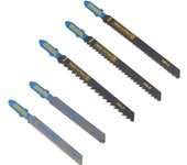 Juego de hojas de sierra de calar IRWIN IW1014504, 5 piezas, 3 para madera y 2 para metal, conexión en T, para acabado fino y grueso, compatible con sierras de calar universales.